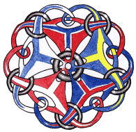 original flag graphic of scandinavian flags intertwined; by Mr. Krist